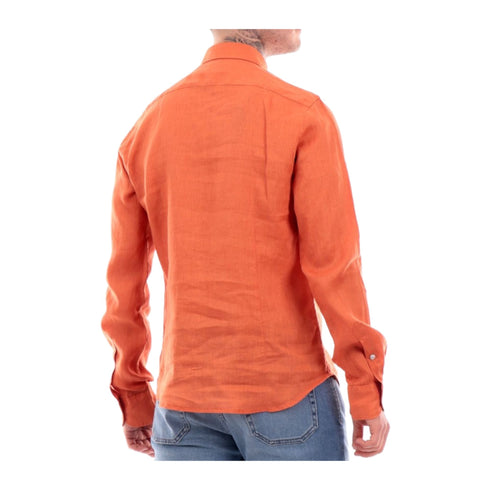 YESZEE Camicia in lino Camicia Uomo alla francese in lino Arancione P24-YESZEEC505UP00-0243-M - Francavilla Moda